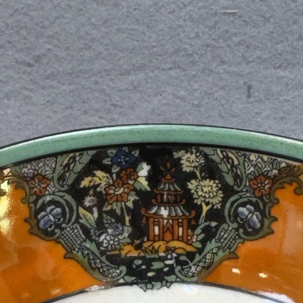 Vintage 1920s Noritake Art Deco Lusterware Mayonnaise Bowl Ladle Set